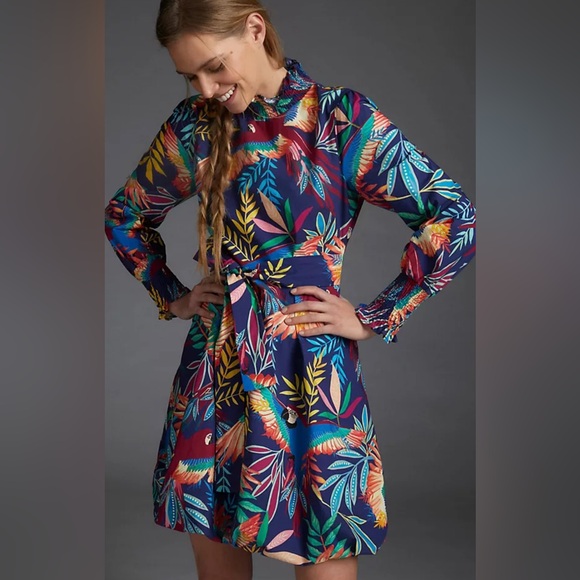Farm Ríos Anthropologie Aves Mini Dress size S - Picture 1 of 9